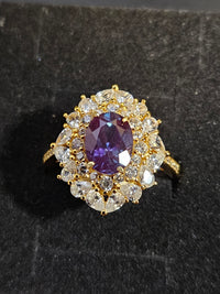 Alexandrite & Cubic Zirconia Halo Ring