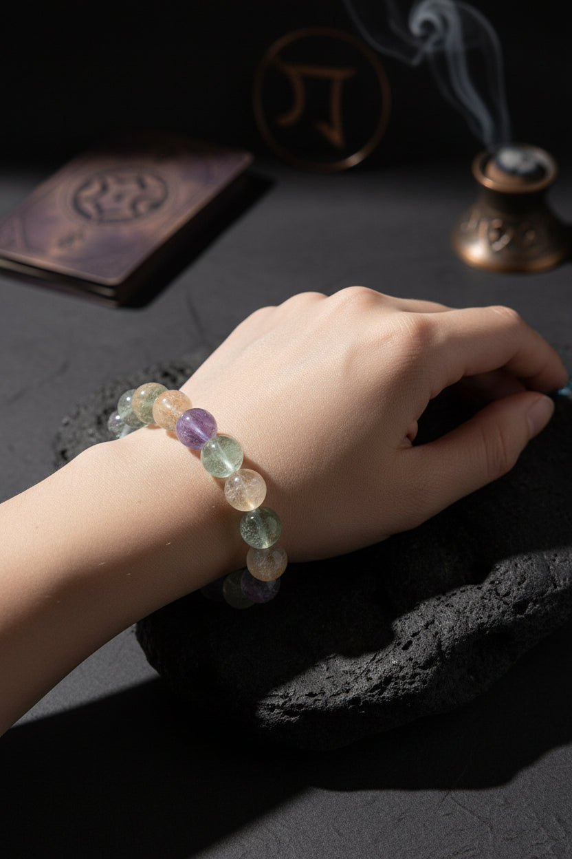 Rainbow Fluorite Beaded Bracelet
