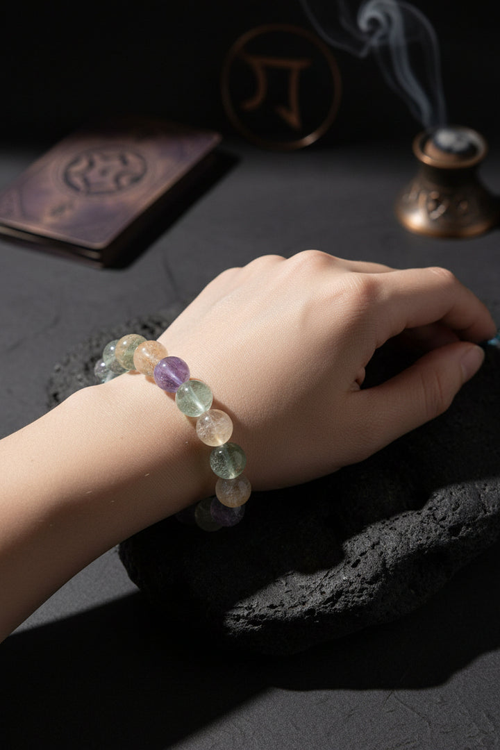 Rainbow Fluorite Beaded Bracelet