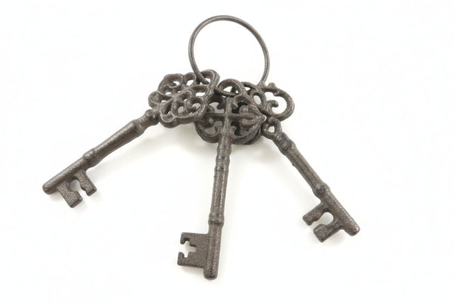Rustic Cast Iron Skeleton Keys – Set of Three