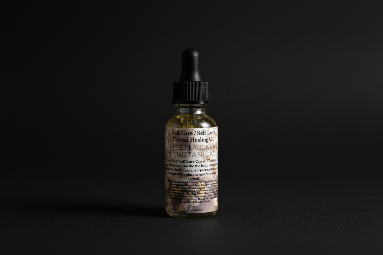 Self-Love and Self-Care ritual oil bottle with dropper