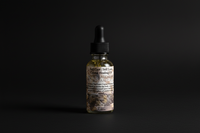 Self-Love and Self-Care ritual oil bottle with dropper