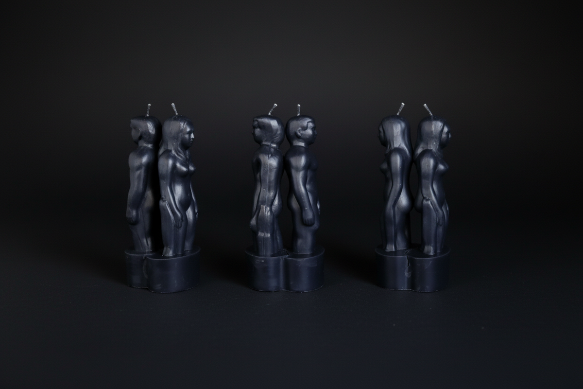Separation and break-up paired-figure ritual candle set