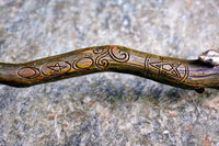 Serpentbound Sky Wand – Twisted Wood with Serpent Motif