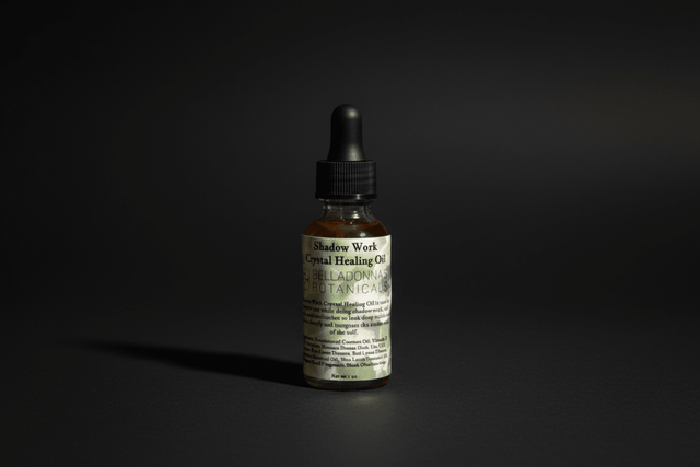 Shadow Work Crystal Ritual Oil bottle for introspection and reflection practices