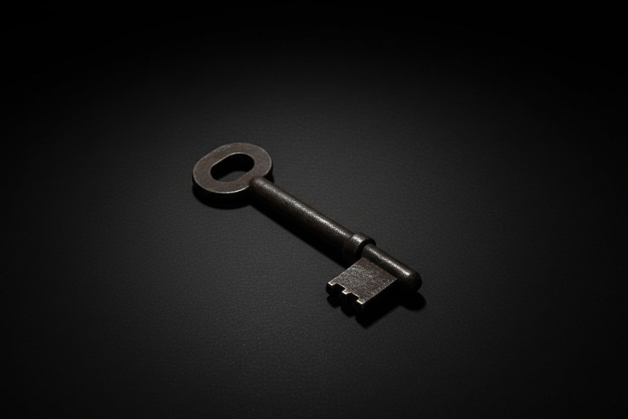 Large vintage-style decorative skeleton key