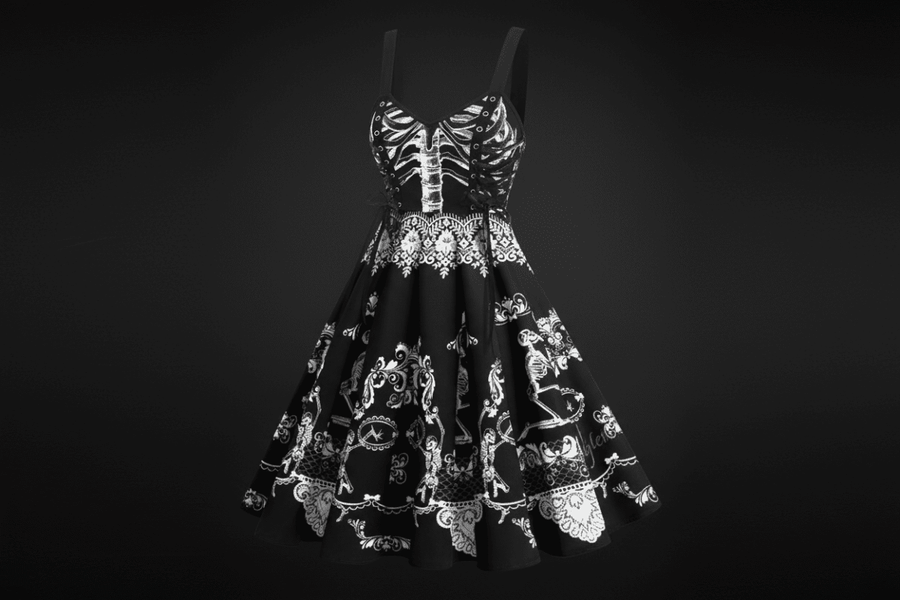 Skeleton Lace-Up Dress