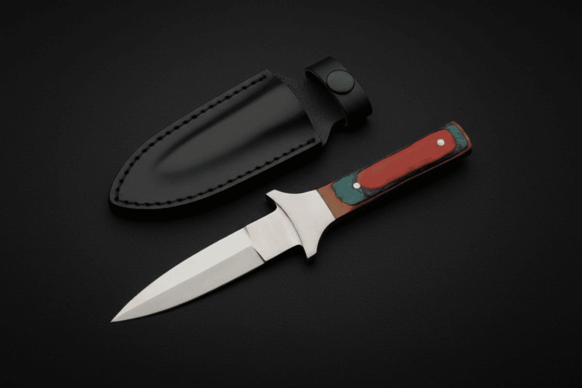 Slim ceremonial athame with narrow blade and sheath