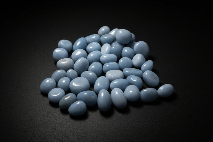Soft Blue Angelite Tumbled Stone