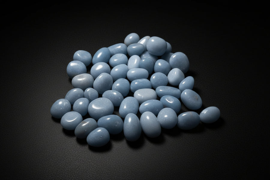 Soft Blue Angelite Tumbled Stone