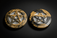 Carved soapstone pentacle altar tile
