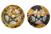 Soapstone pentacle altar tile from alternate angle