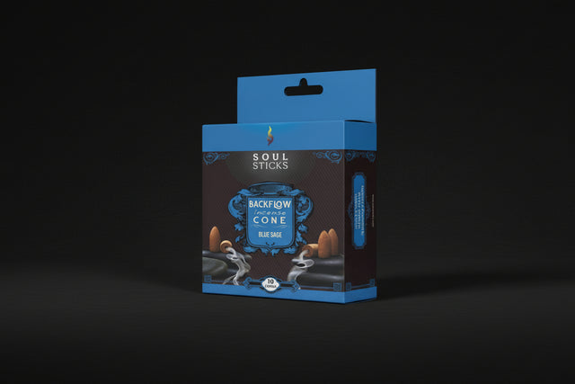 Soul Sticks Blue Sage backflow incense cones package