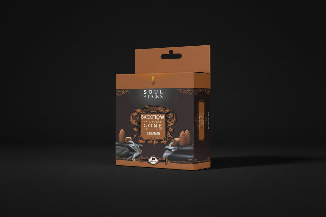 Soul Sticks cinnamon backflow incense cones package