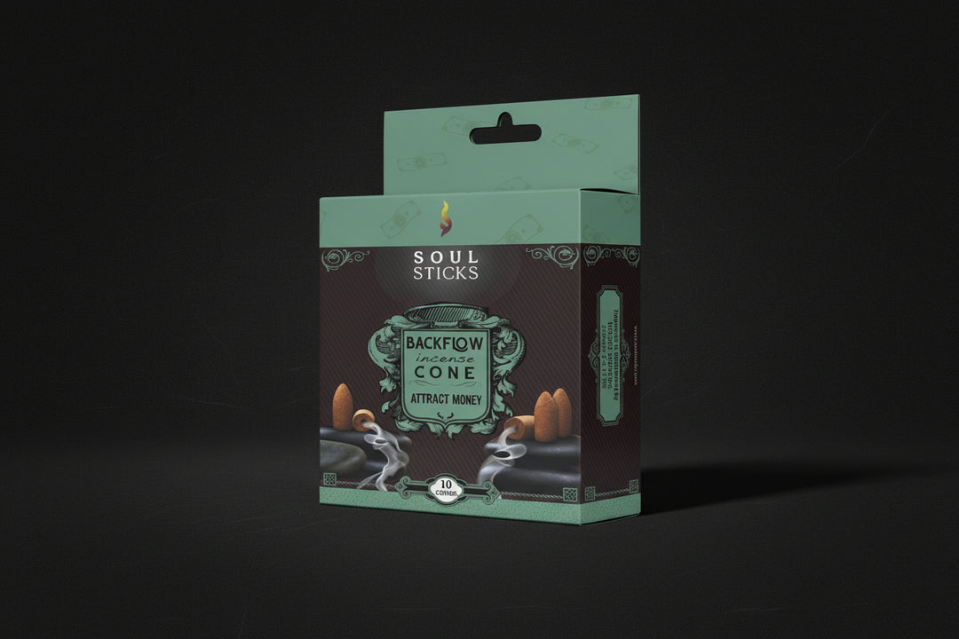 Soul Sticks Money Intention backflow incense cones package