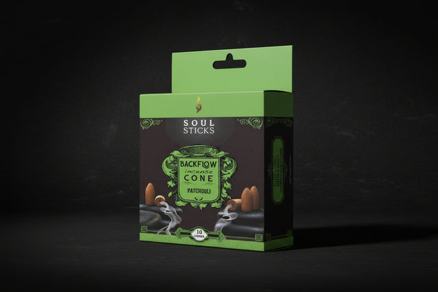 Soul Sticks patchouli backflow incense cones package