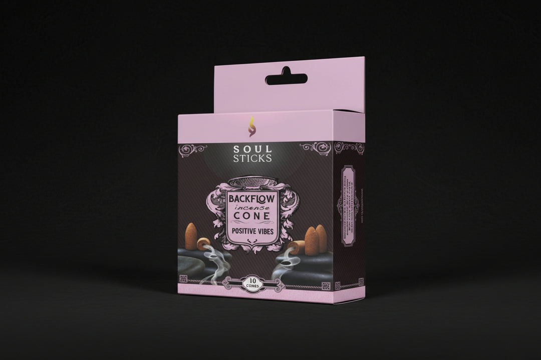 Soul Sticks Positive Vibes backflow incense cones package