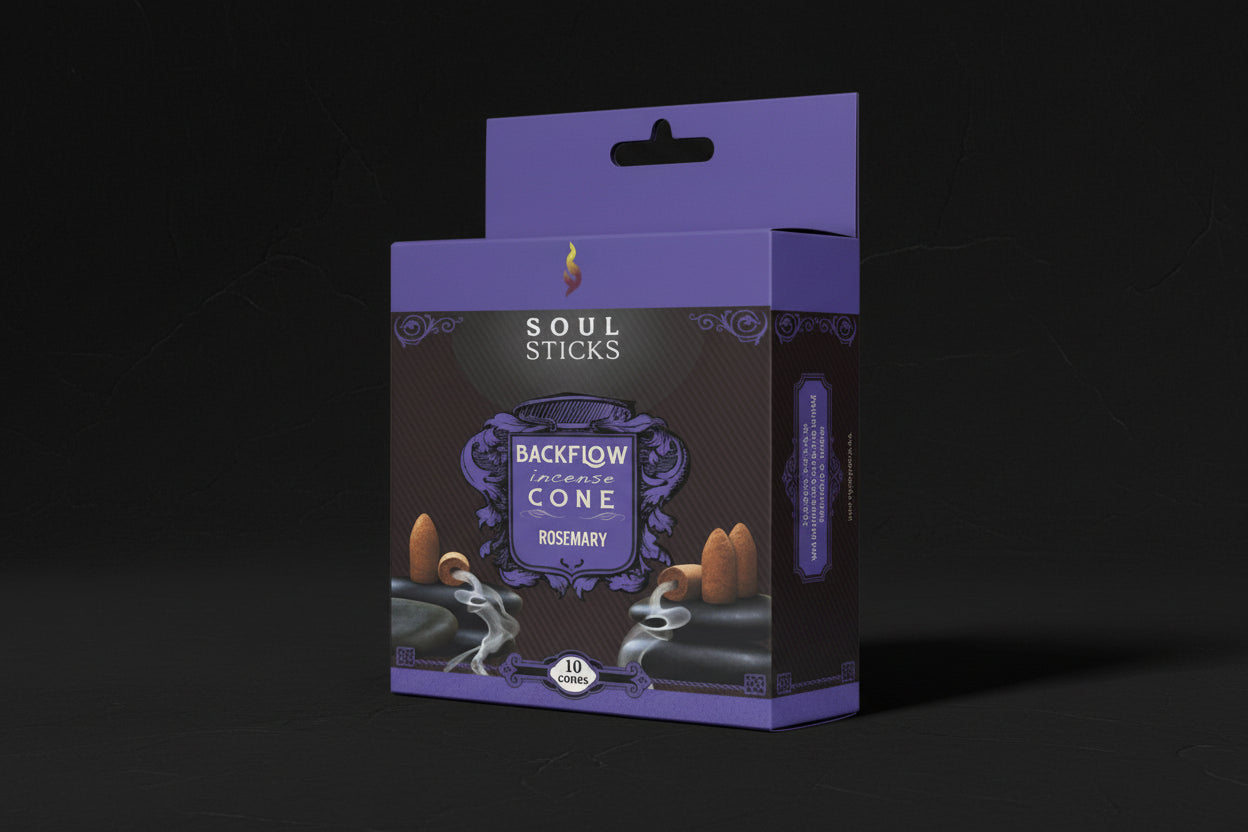 Soul Sticks rosemary backflow incense cones package