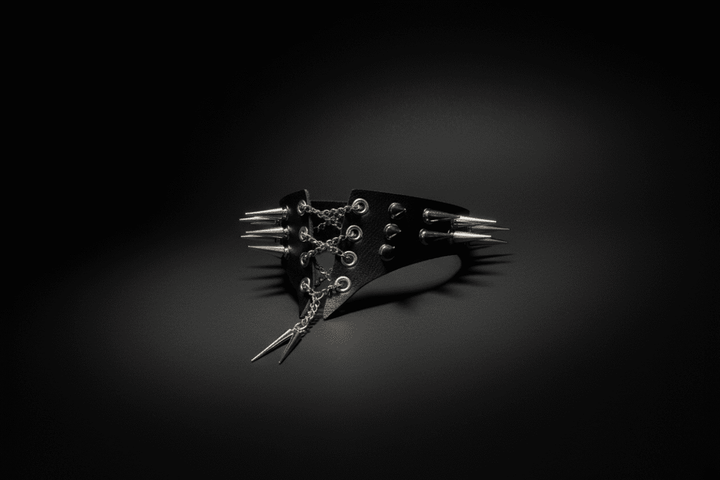 Spiked Leather Choker Collar