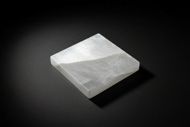 Square white satin spar gypsum charging plate