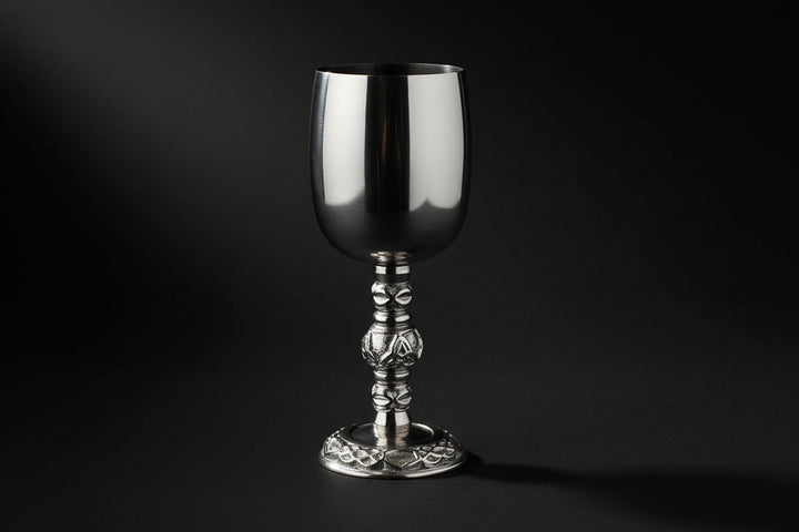 Small unmarked stainless steel ritual chalice