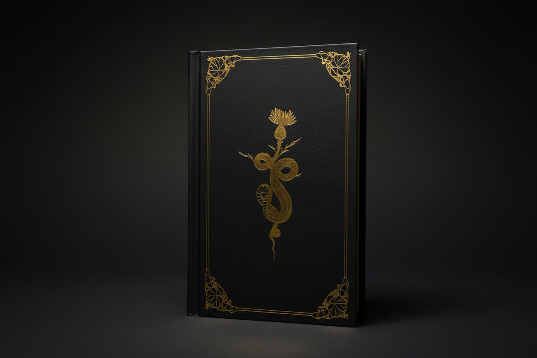 The Devotion gilded grimoire ritual journal cover