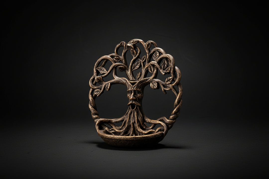 Tree of Life Greenman backflow incense burner