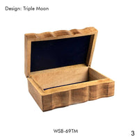 Triple Moon Altar Box – 6x9" Wooden Storage Chest