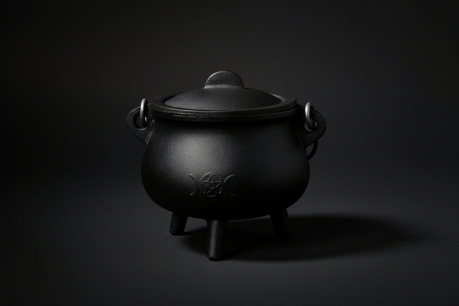 Triple Moon Cast Iron Cauldron – 6 Inch