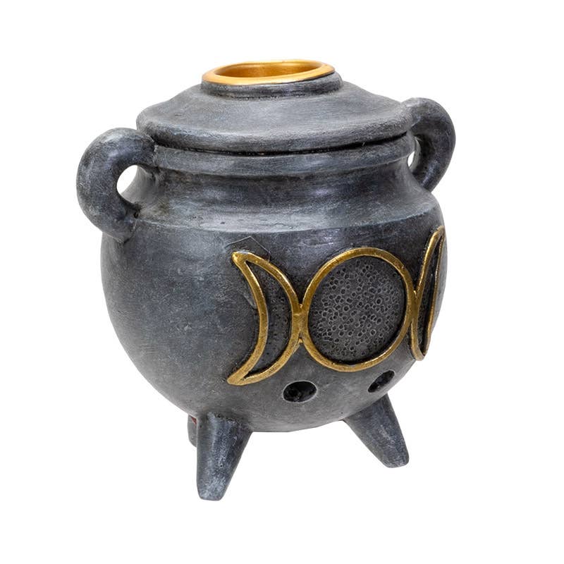 Triple Moon Cauldron Backflow Incense Burner