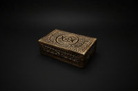 Triple Moon pentacle wooden altar storage box exterior view