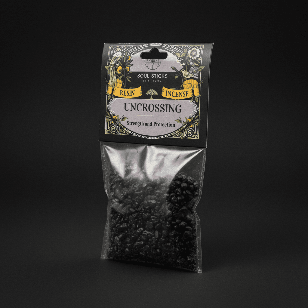 Uncrossing resin incense package
