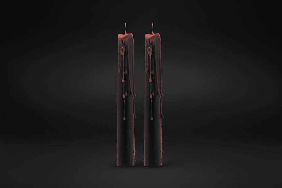 Set of four Vampire Blood gothic ritual candles