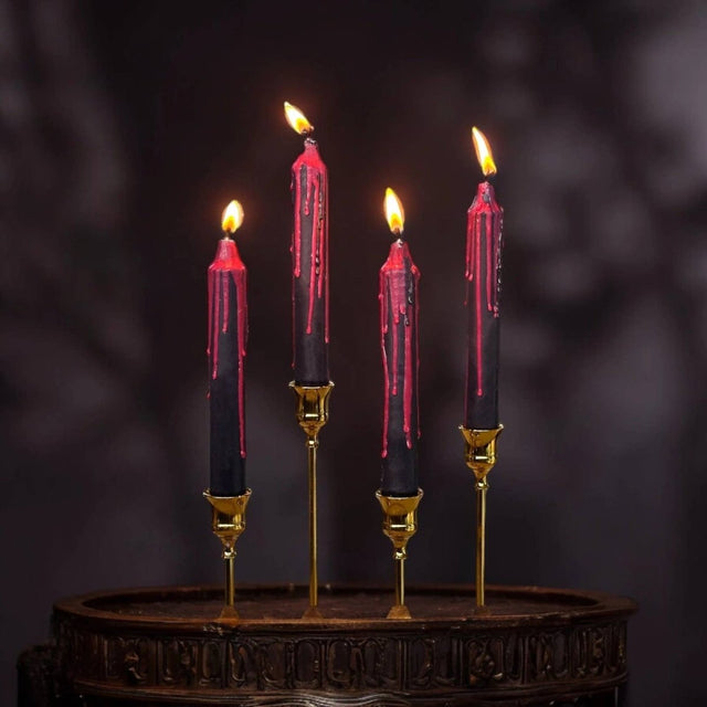 Vampire Blood Candles (Set of 4) – Bleeding Ritual Candles for Power, Devotion & Shadow Work