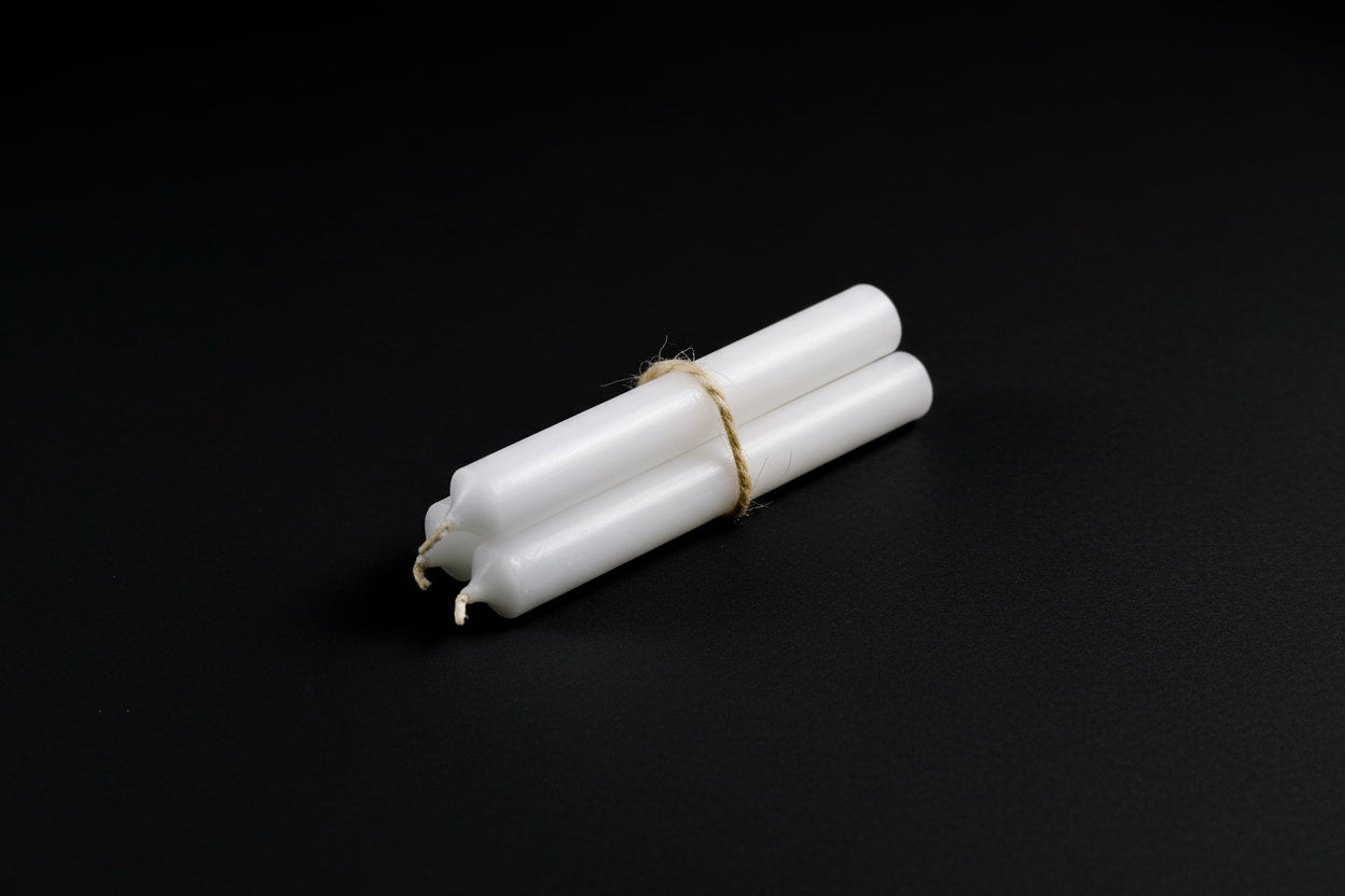 Small white chime candle
