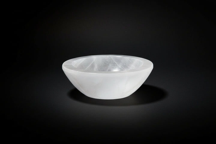 White Satin Spar Gypsum Bowl (Selenite)