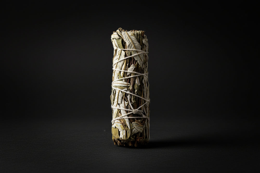 Yerba Santa smoke cleansing wand tied with white string